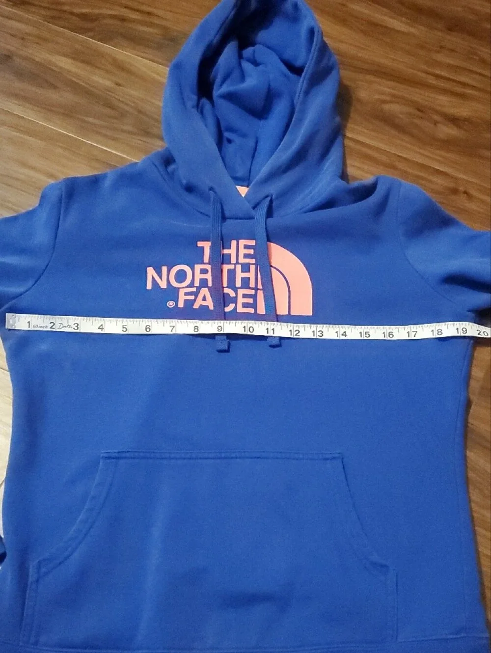 The North Face Royal Blue Hoodie with Pink Logo - Picture 5 of 7